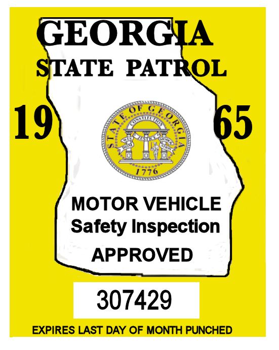 1965 Georgia Inspection Sticker